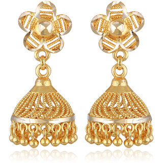 Vivastri Shimmering Bejeweled Screw Jhumka Earring for Women and Girls [VIVA2680ERG] view 2
