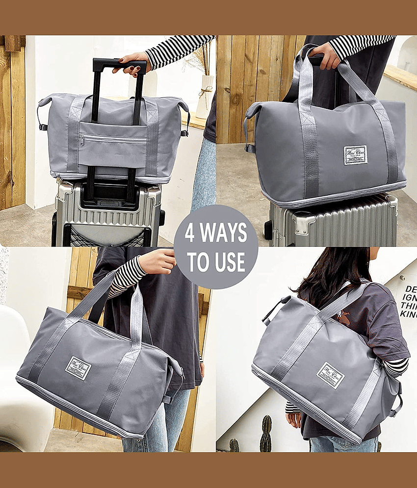 ItsApna 8 Ltrs Light Grey Canvas Duffle Bag view 2