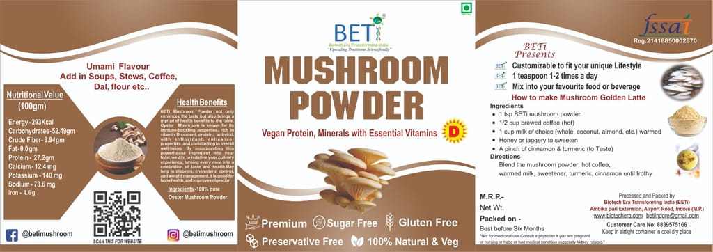 BETi : Oyster Mushroom Powder : 90 gms view 2