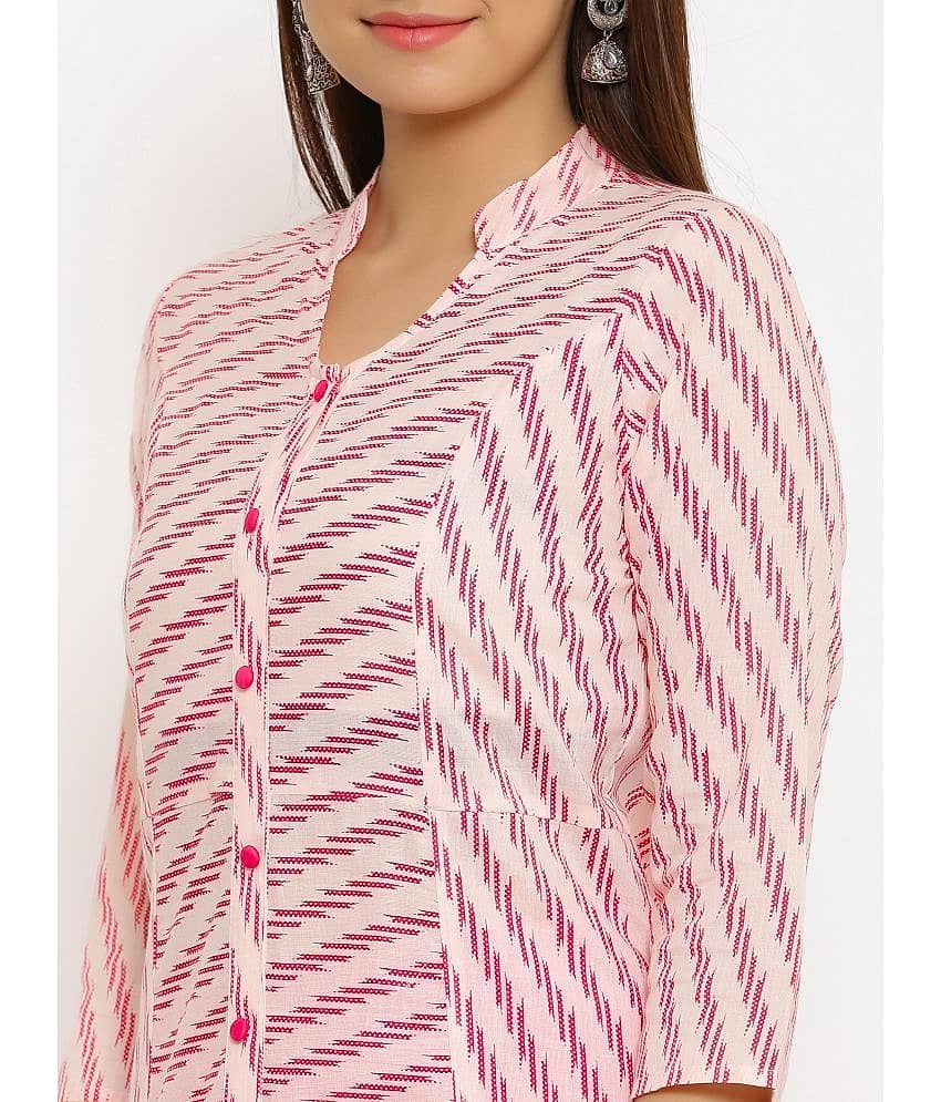 NeshamaKurti - Pink Rayon Women's A-line Kurti ( Pack of 1 ) view 2