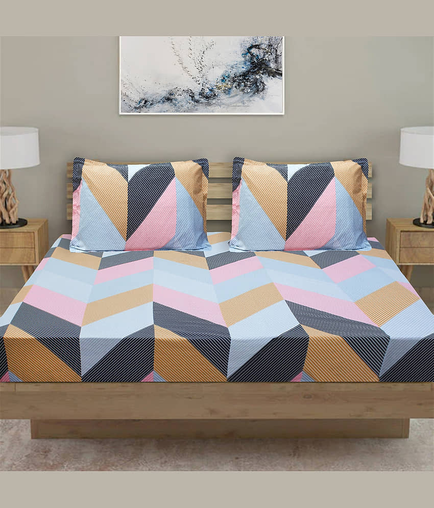 Home Candy Cotton King Bedsheet ( Light Grey ) view 2
