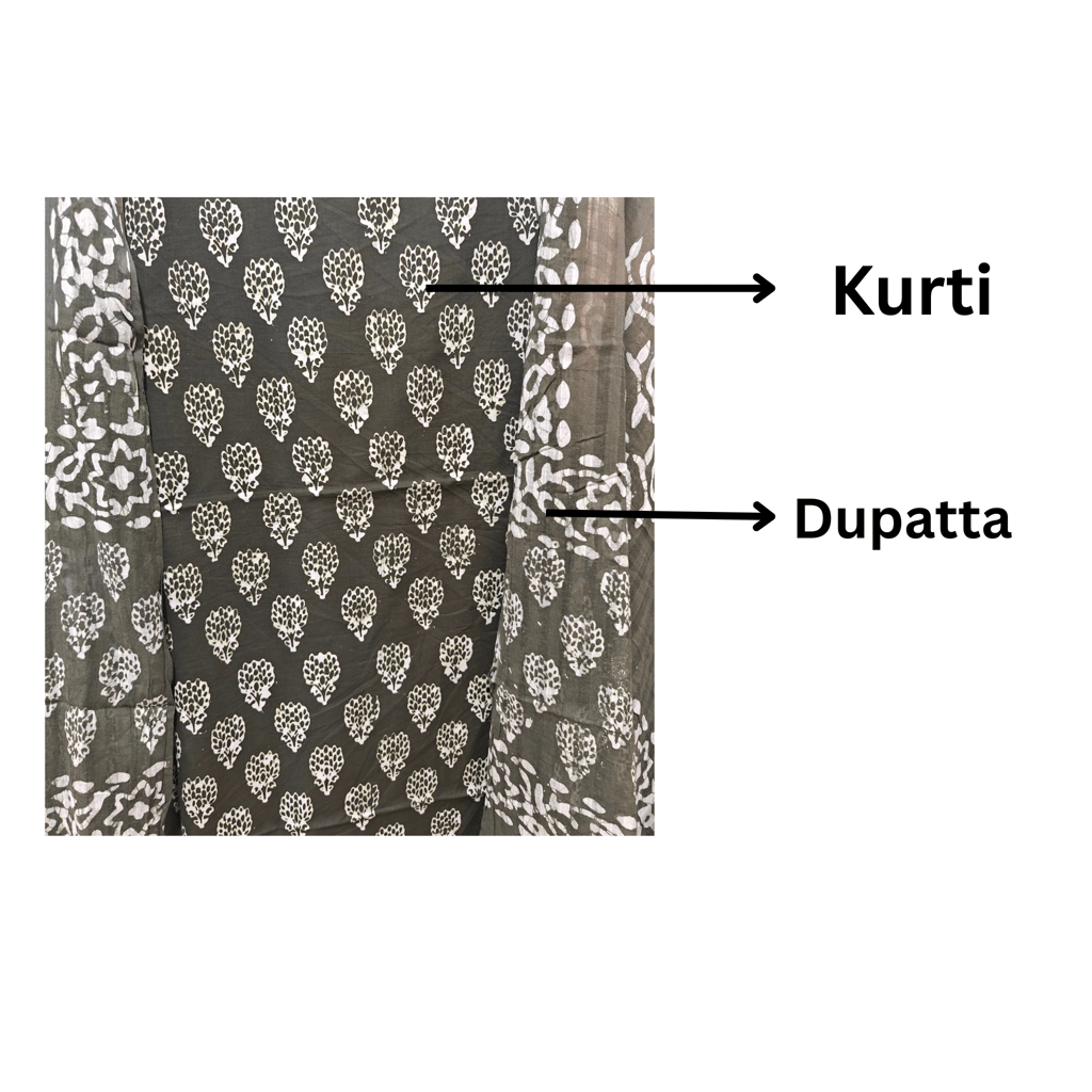 Authentic GI Certified Batik Printed Women Cotton Suit Material Dress Material With Dupatta Set view 2