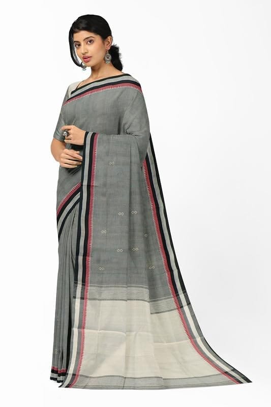 APCO Handloom - Women's Rahajmundry Pure Cotton Grey Handloom Saree (Angara Handloom Saree) 65 view 2