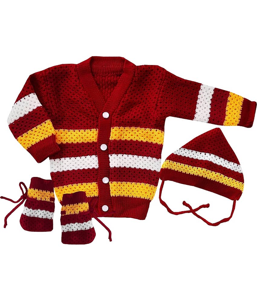 LITTLE PANDA Single Unisex for Baby Woollen Cardigans ( Yellow )