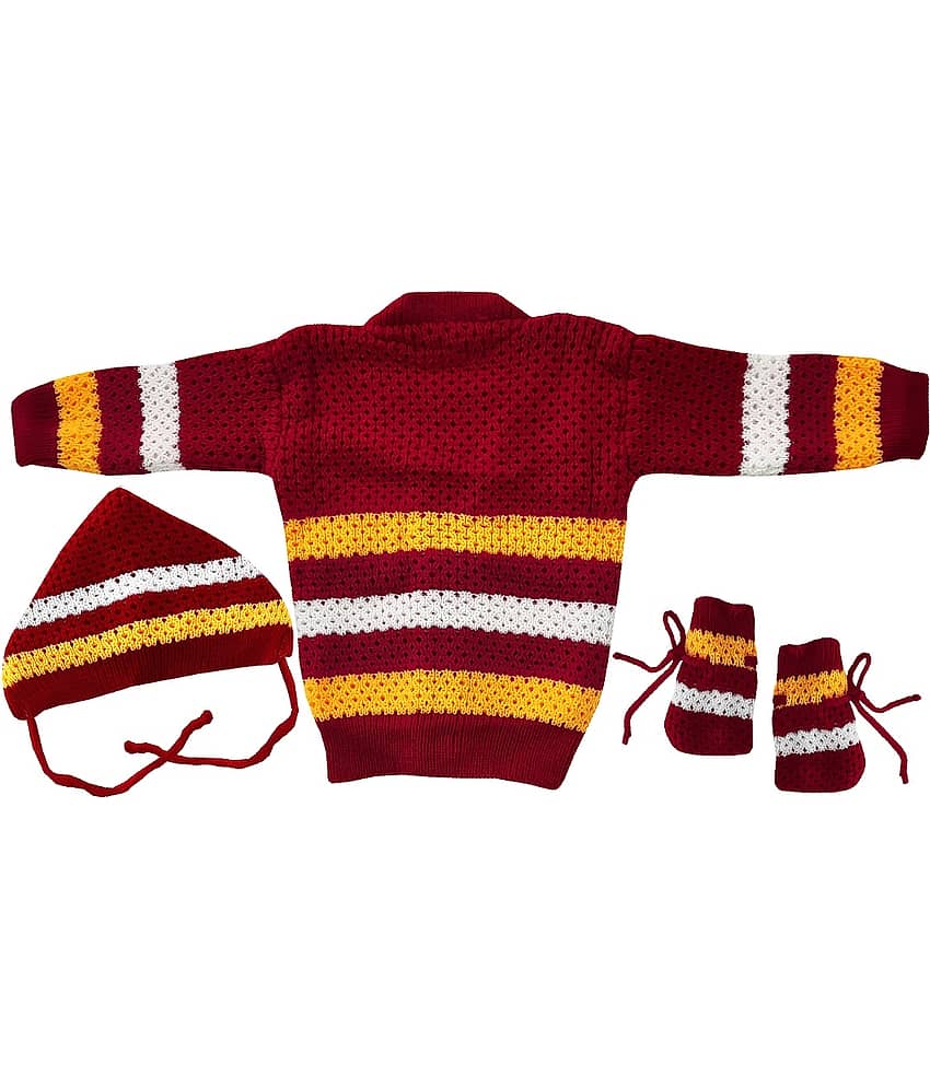 LITTLE PANDA Single Unisex for Baby Woollen Cardigans ( Yellow ) view 2