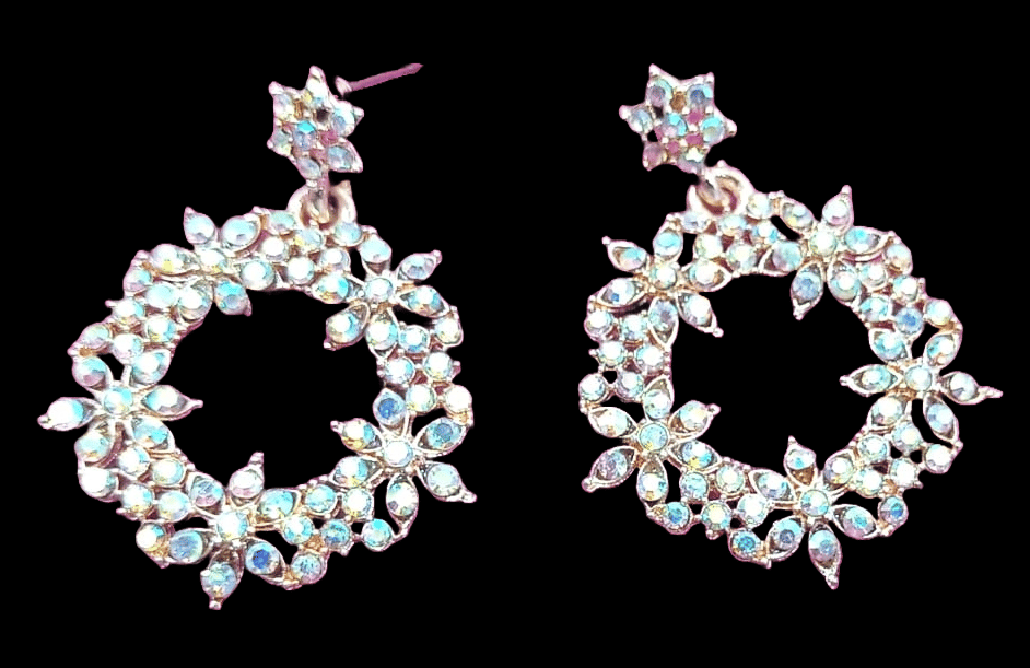 Lovely Rhinestone Circle Drop Earrings view 2