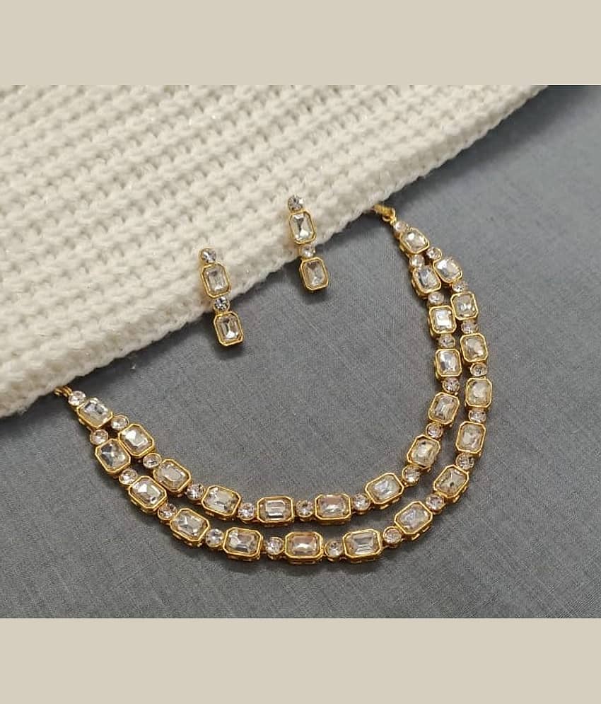 raajis White Alloy Necklace Set ( Pack of 1 )