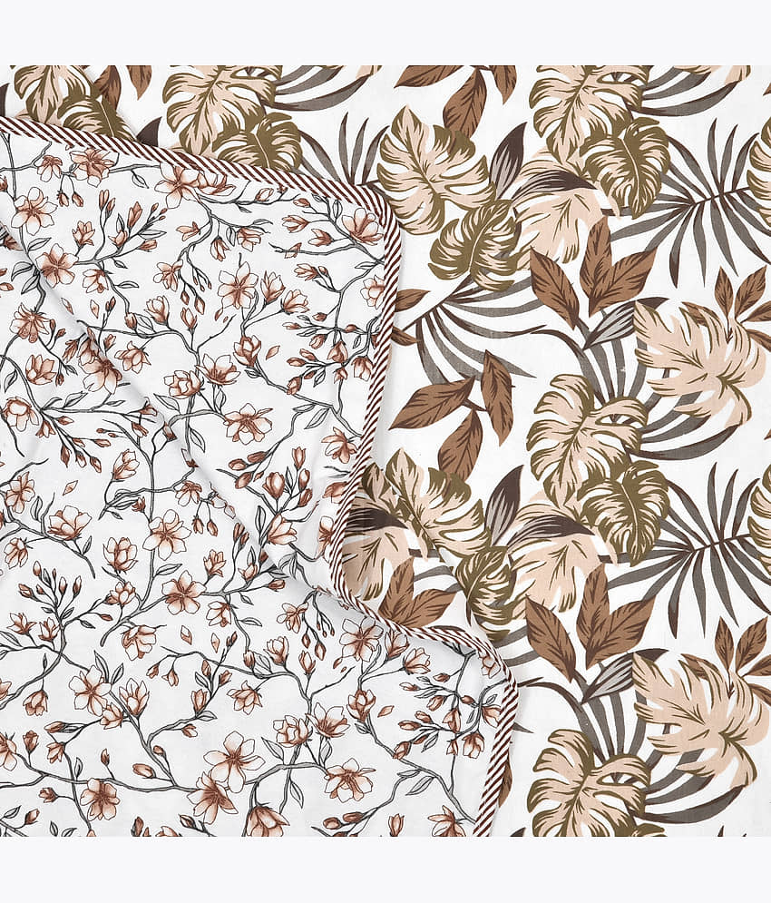 COZYKO Cotton Printed Single Bed Dohar - Beige ( ) view 2