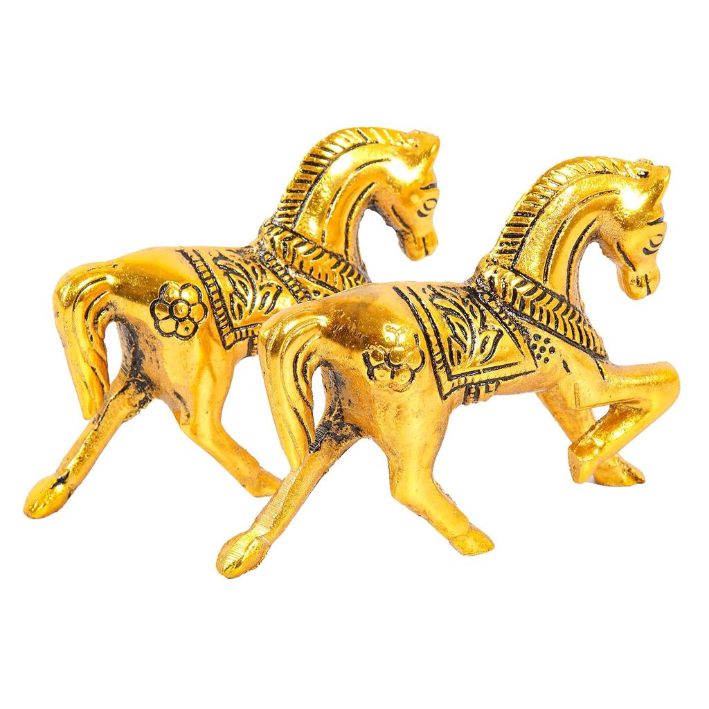 Craftlayout Metal Pair Horse idol Statue 3.5 Inch view 2