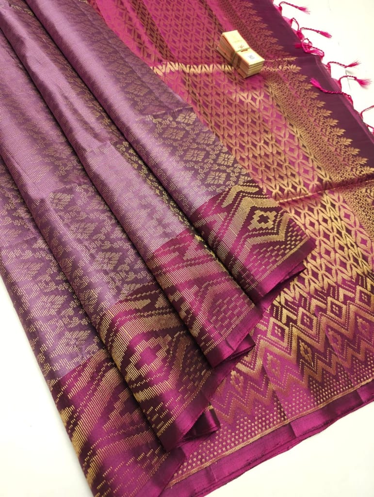 Kanchipuram pure soft silk saree view 2