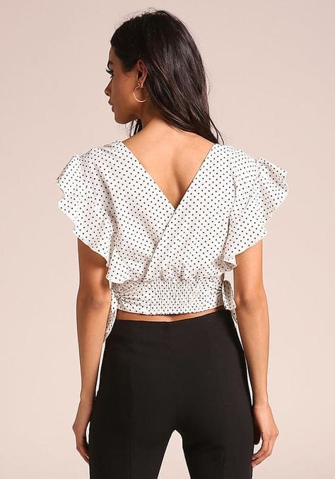 Elchic Ruffle Sleeves Polka Dot Top view 2