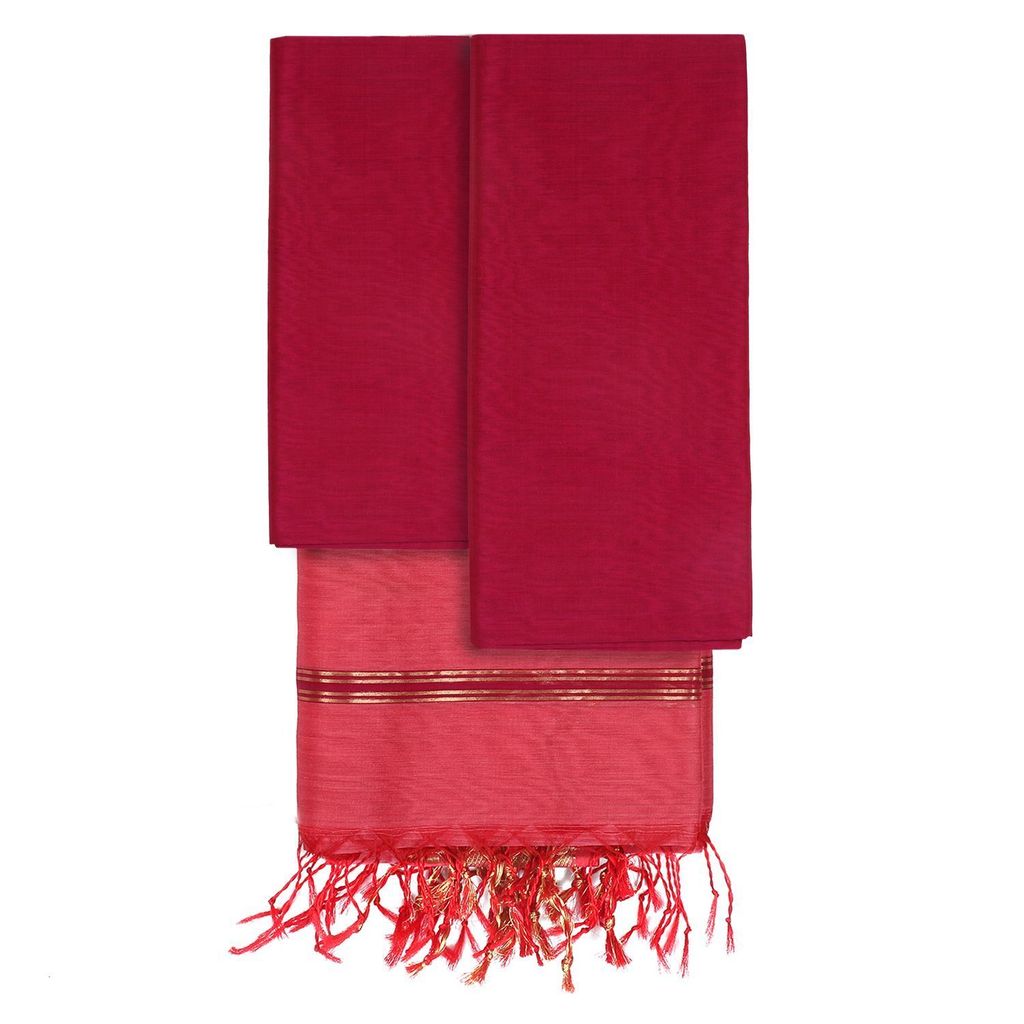 HANDLOOM MAHESHAWRI TRADITIONAL 02 PCS SUIT (SKU - 3S0102050422 Suit 168) view 2