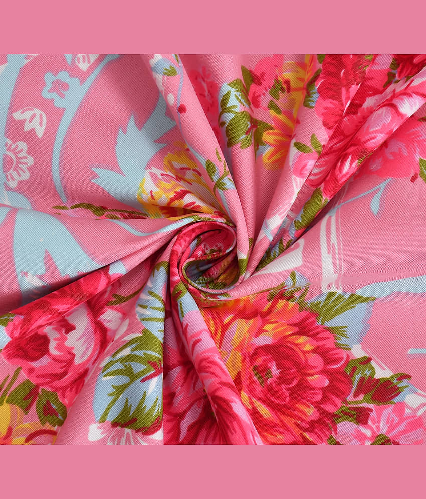 Apala Cotton Floral Diwan Set 6 Pcs - Pink view 2