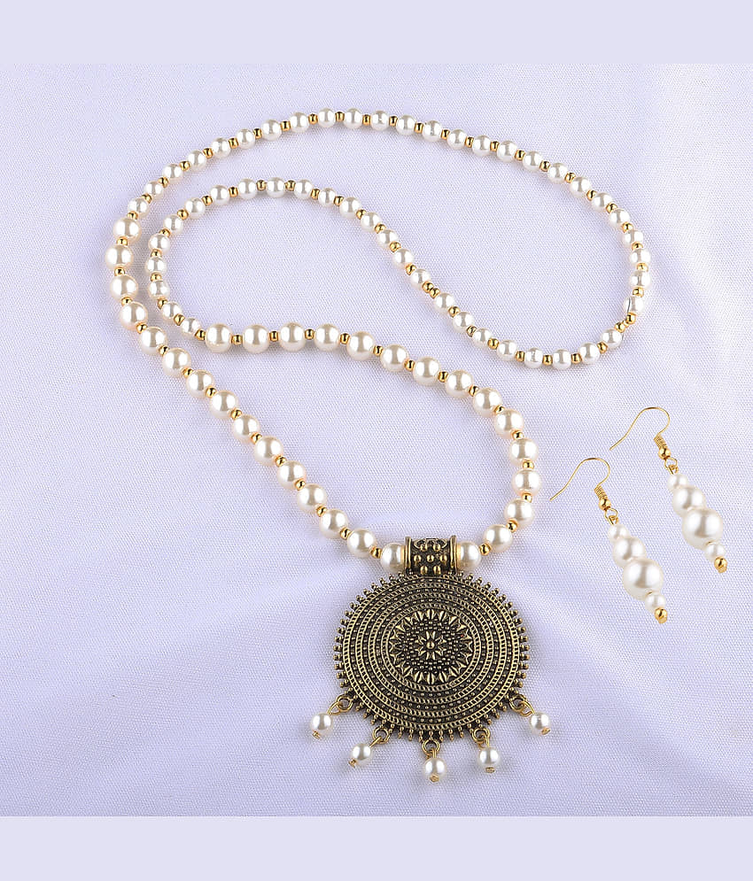 Silver Shine - Multicolor Pearls Necklace Set ( Pack of 1 ) view 2
