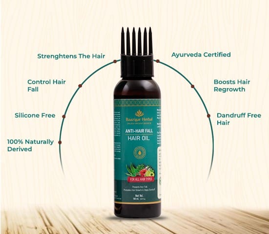 Baazigar Herbal Anti-Hair Fall Hair Oil with Free Oil Applicator Comb - 100ml view 2