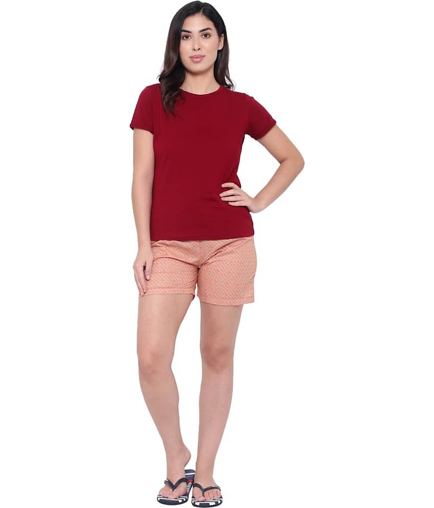 Flamboyant Cotton Hot Pants - Orange
