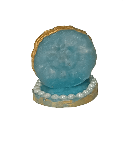 Handcrafted Om Resin Showpiece with Pearl Embellishments view 2