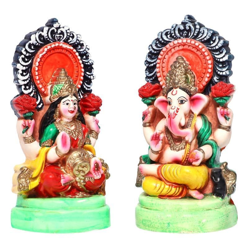 KSI Clay Laxmi Ganesha Idols/Statue for Puja/Mandir/Home Temple/Spirituality/Positivity/Worship/Vastu/Home d�cor view 2