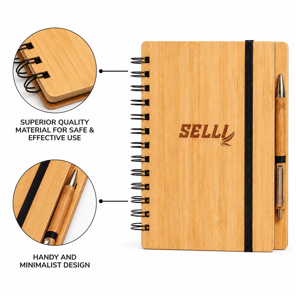 Bamboo Notebook with Pen view 2