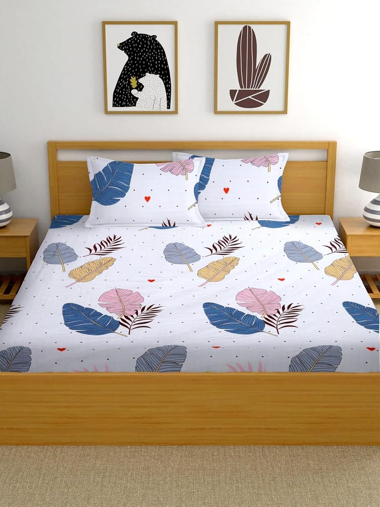 210 TC Cotton Feel | Printed King Size Bedsheet With 2 Pillow Covers view 2