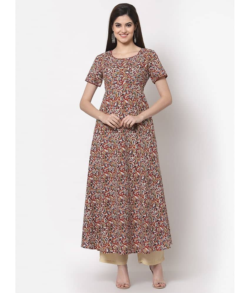 HISHAM - Multicolor Cotton Women's Flared Kurti ( Pack of 1 )