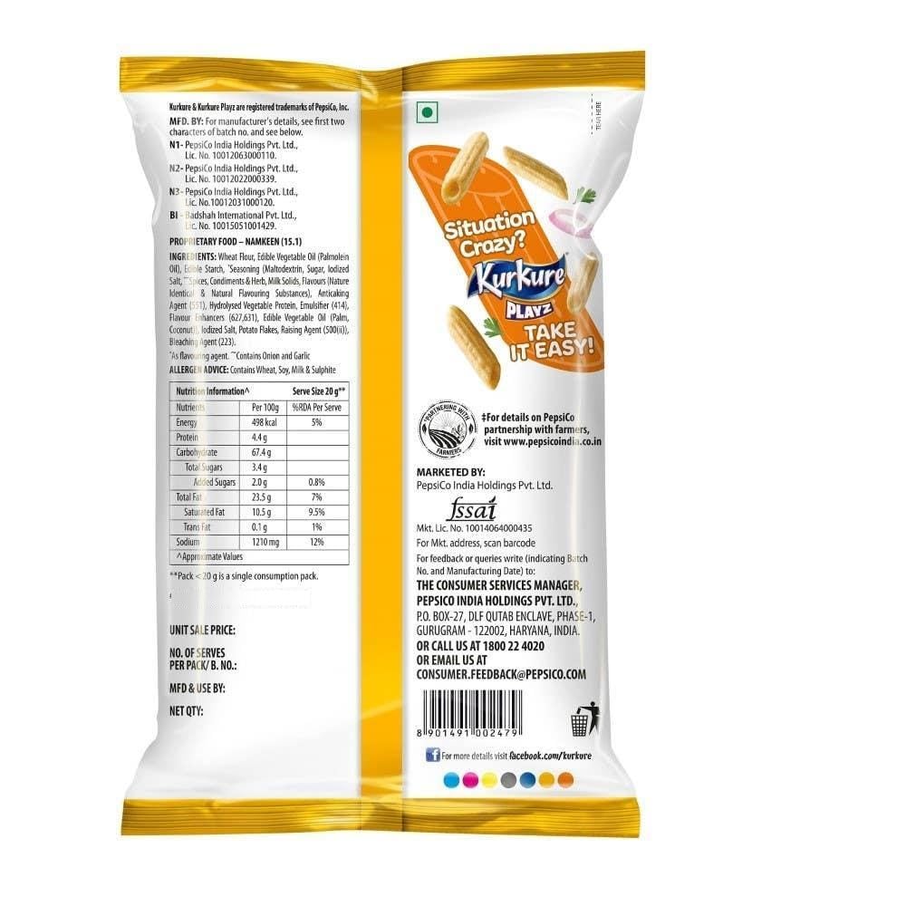 Kurkure Playz Pastax Masala Puffs, 55G Pouch view 2