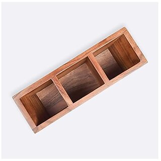 Wooden Handmade Cutlery Caddy/Utensil Holder/Organizer for Kitchen/Cutlery Holder Organiser Storage Tray view 2
