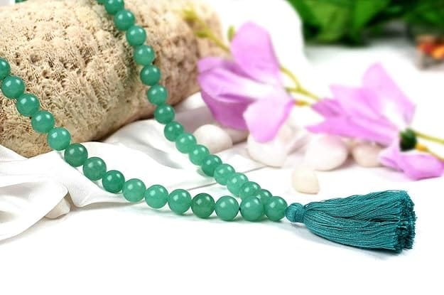 Green Aventurine Mala Beads 108 Prayer Beads Necklace with Tassel for Meditation Yoga Mala Jewelry view 2