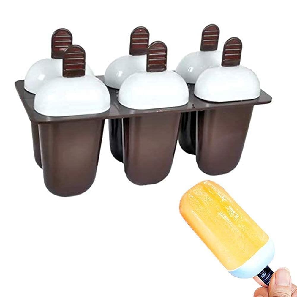 HAPPI Ice Candy Maker Kulfi, Frozen Ice Cream Mould Tray of 6 Candy Popsicle Moulds Reusable Plastic Holder Ice Candy Mould view 2
