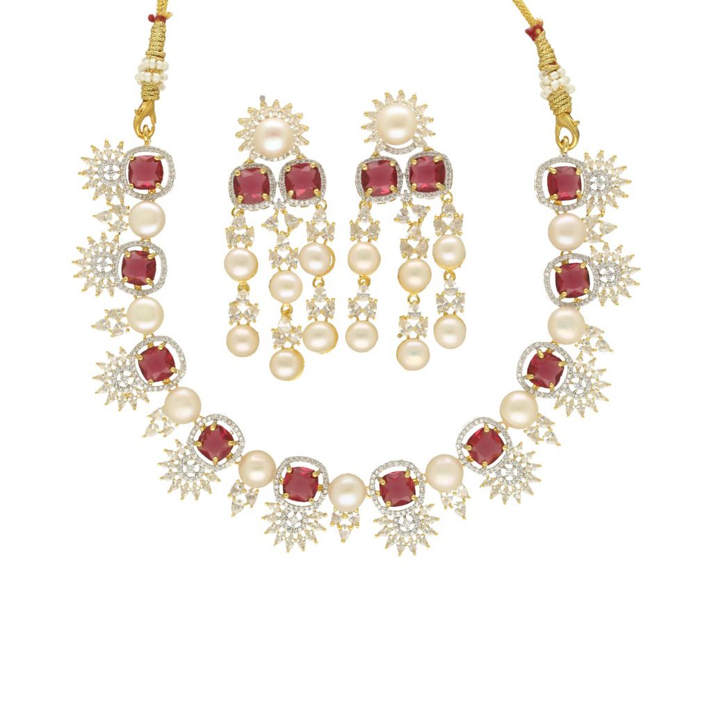 Sri Jagdamba Pearls Duchess of the Realm Pearl Set For Women Girls view 2
