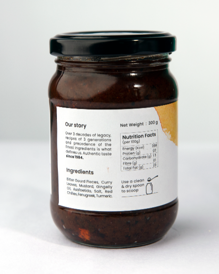 Bhogarajus Bitter Gourd Pickle - 300 grams (Food Grade Pouch) view 2