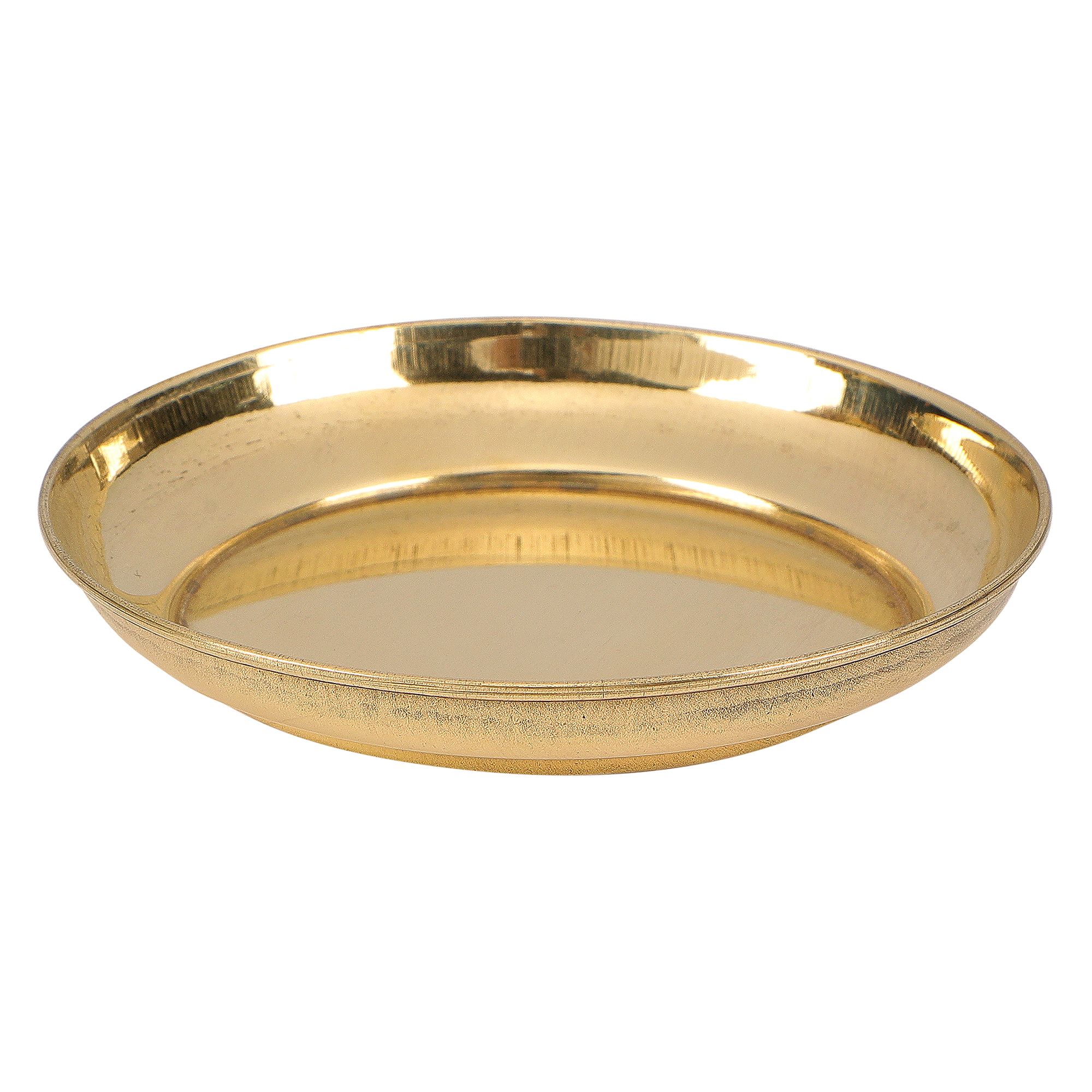 BulkySanta Brass Pooja Thali | Brass Pooja Plate Small (Size - 4" / 4 inches) (Set of 4 Plates) view 2