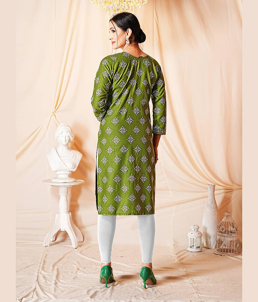 anushansa Women's Viscose Rayon Printed A-line Kurti - ( Multicolor2 ) view 2