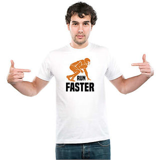 UDNAG Unisex Round Neck Graphic Baseball, Run Polyester T-Shirt White view 2