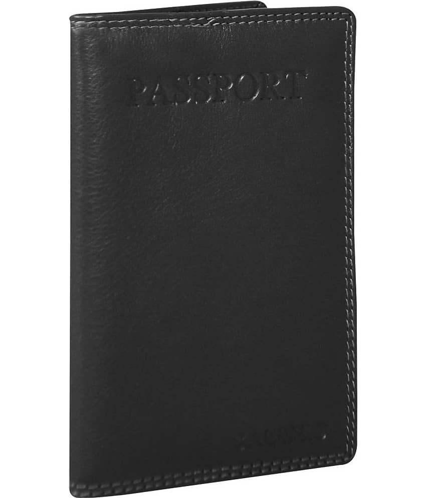 Calfnero Leather Black Passport Holder view 2