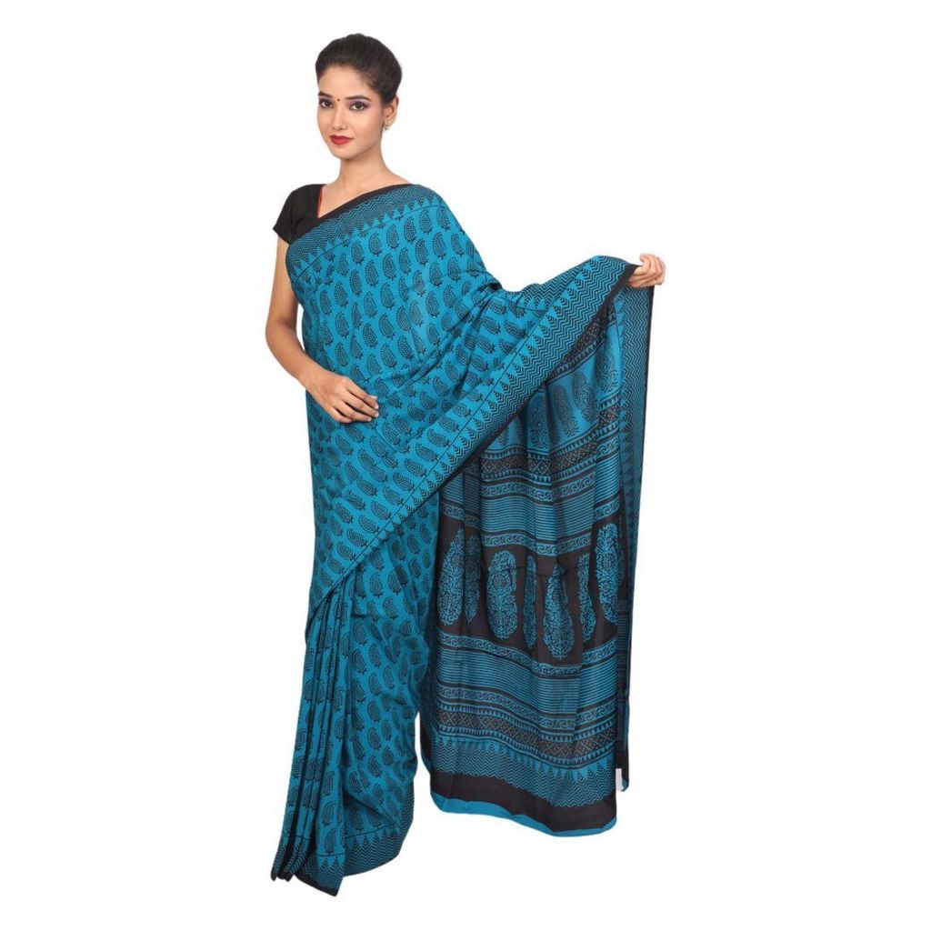HANDLOOM CRAPE SILK SAREE WITH BLOUSE (SKU - 3I0106030422 SAREE- 204) view 2