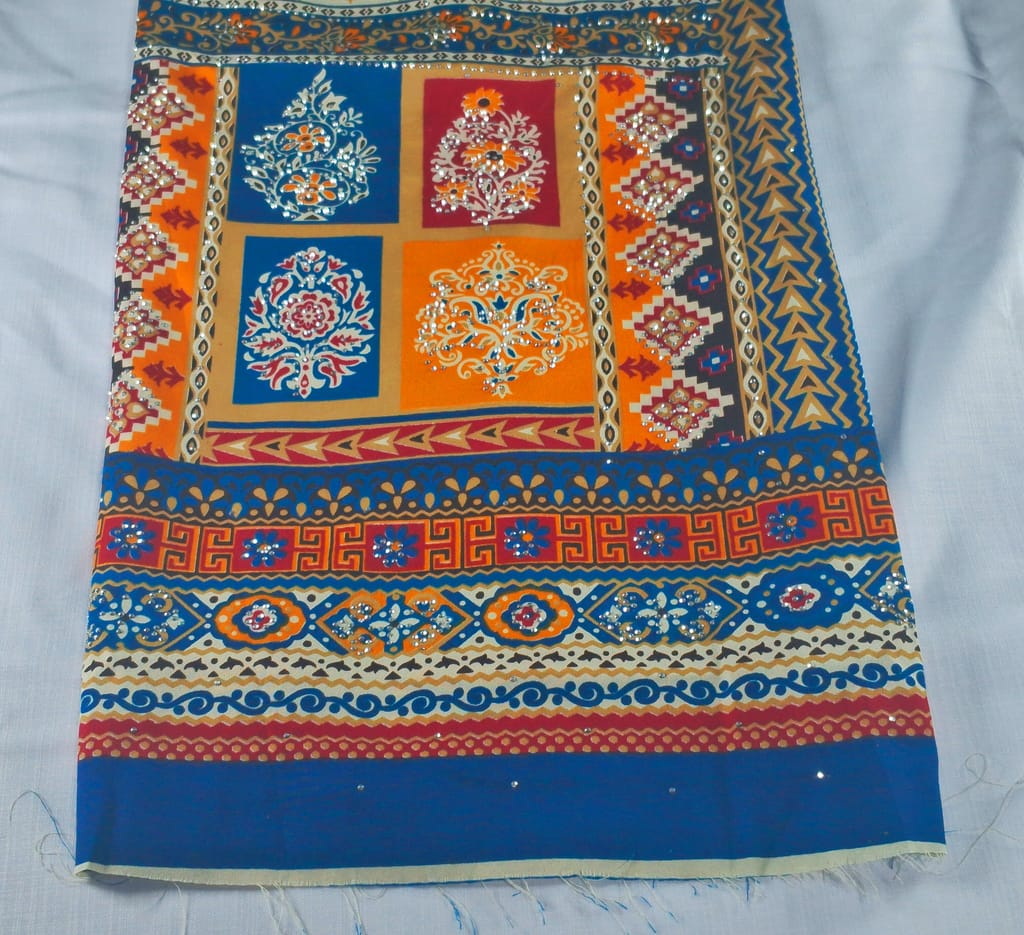 ELVEN Women’s Printed Soft Leon Polyester Blend Suit Fabric / Salwar Suit Material No Dupatta Included Unstitched view 2