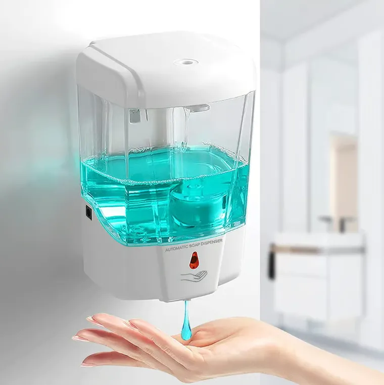Automatic Soap Dispenser for Bathroom Handwash Wall Mounted Liquid Soap Dispensers Hand Wash 700ml Touchless Sensor Smart for Home Kitchen Basin Sink, ABS Plastic, Battery Operated, (White)