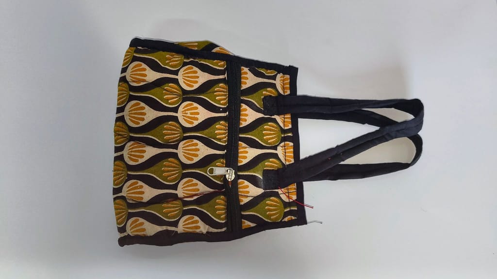 Handmade Floral Print kalankari Bag view 2
