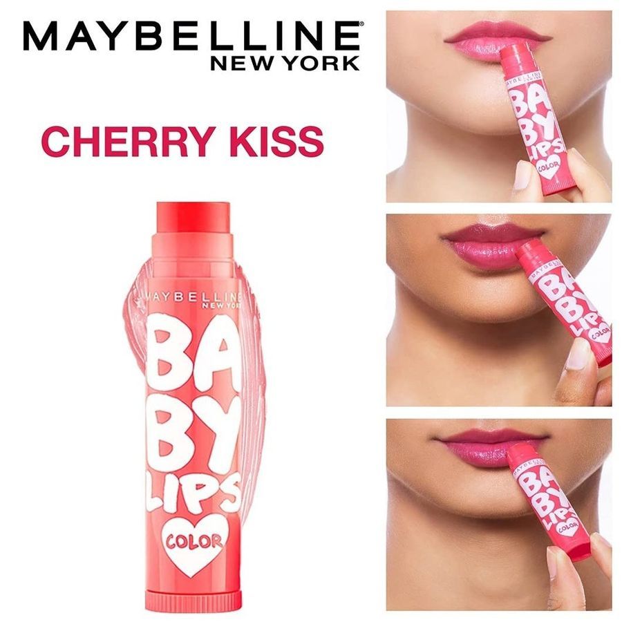 Maybelline New York Lip Balm, With Spf, Moisturises and Protects From the Sun, Pink Lolita & Baby Lips Cherry Kiss, 4g view 2
