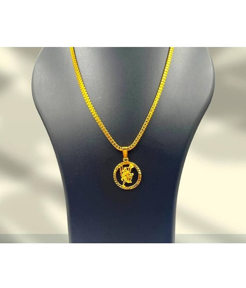 Charms Gold Religious Pendant With Chain ( Pack of 1 ) view 2