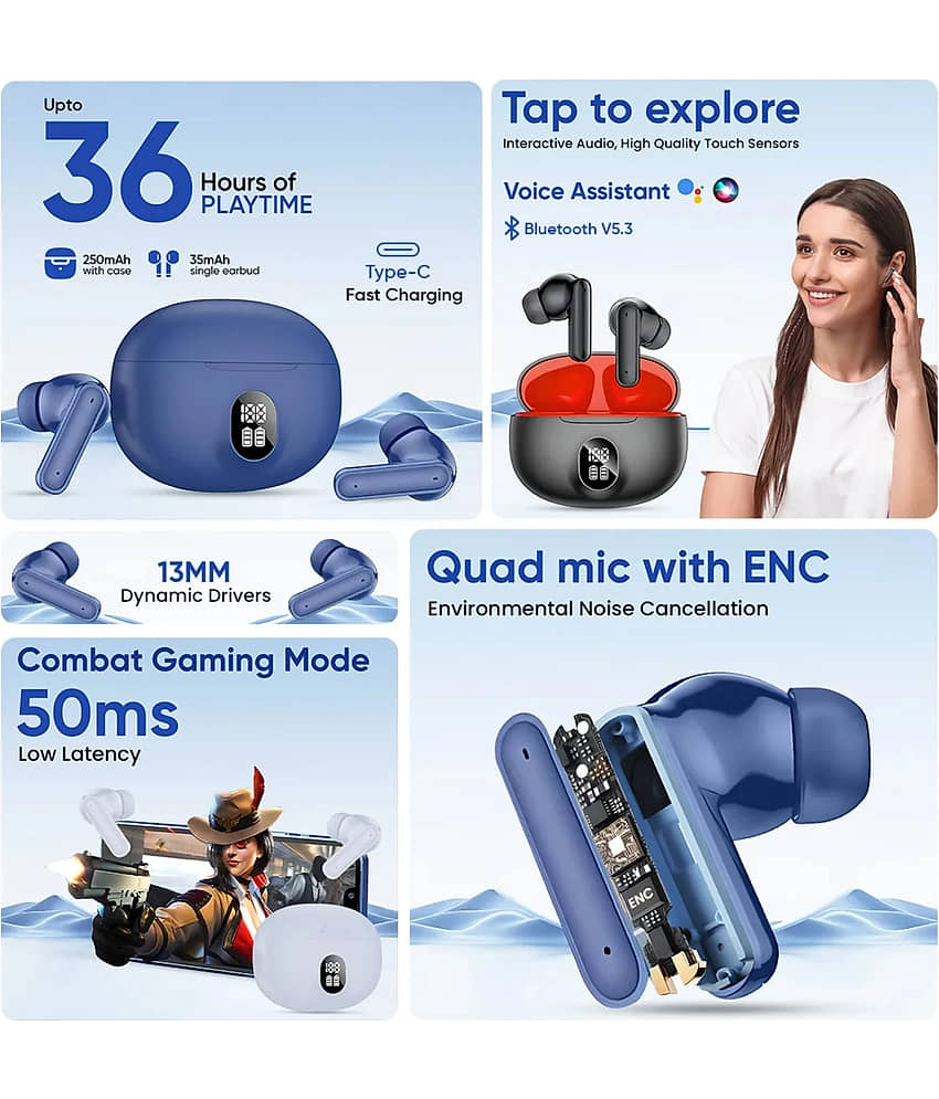 VEhop YO YO PODS Bluetooth True Wireless (TWS) In Ear 36 Hours Playback Low Latency,Powerfull bass IPX4(Splash & Sweat Proof) White view 2