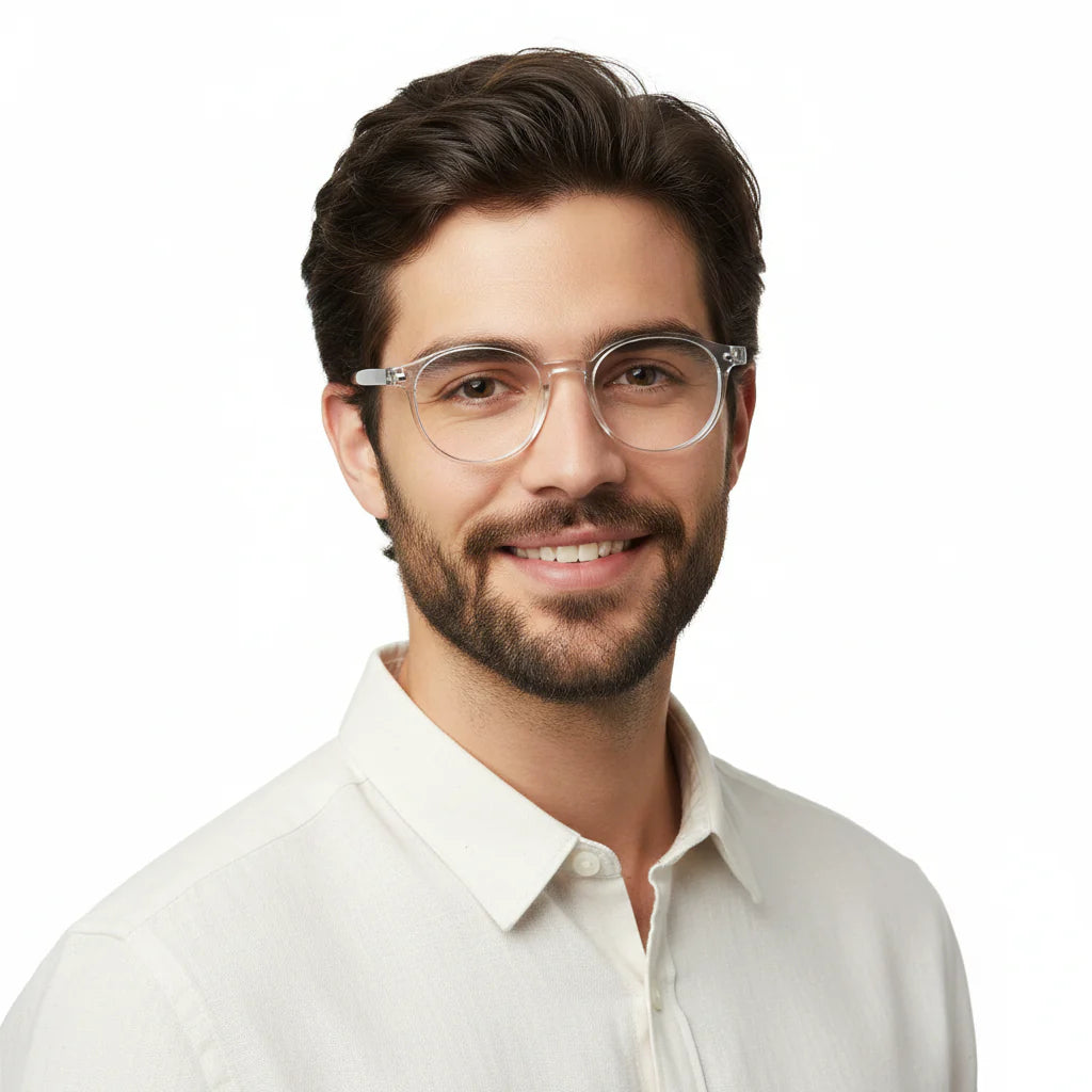 Transparent Round Eyeglasses For Men & Women LKE1012-TRANS view 2
