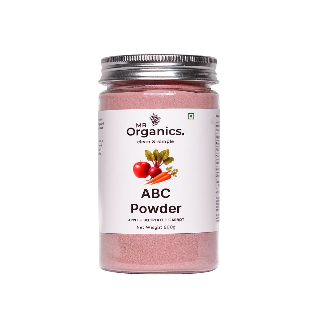 ABC Powder 200g – Apple Beetroot Carrot Superfood | Immunity, Skin Glow & Energy Booster | No Sugar, No Preservatives | MR Organics