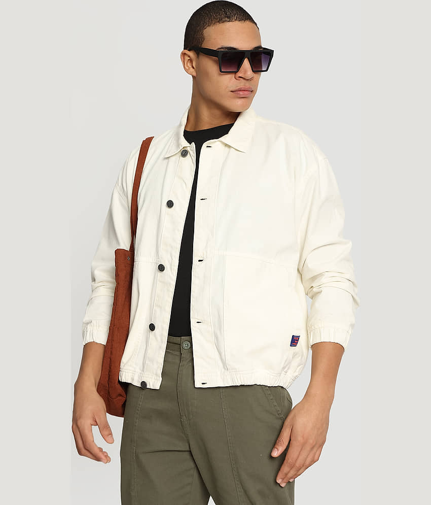 Bene Kleed Cotton Men's Casual Jacket - Off White ( Pack of 1 )