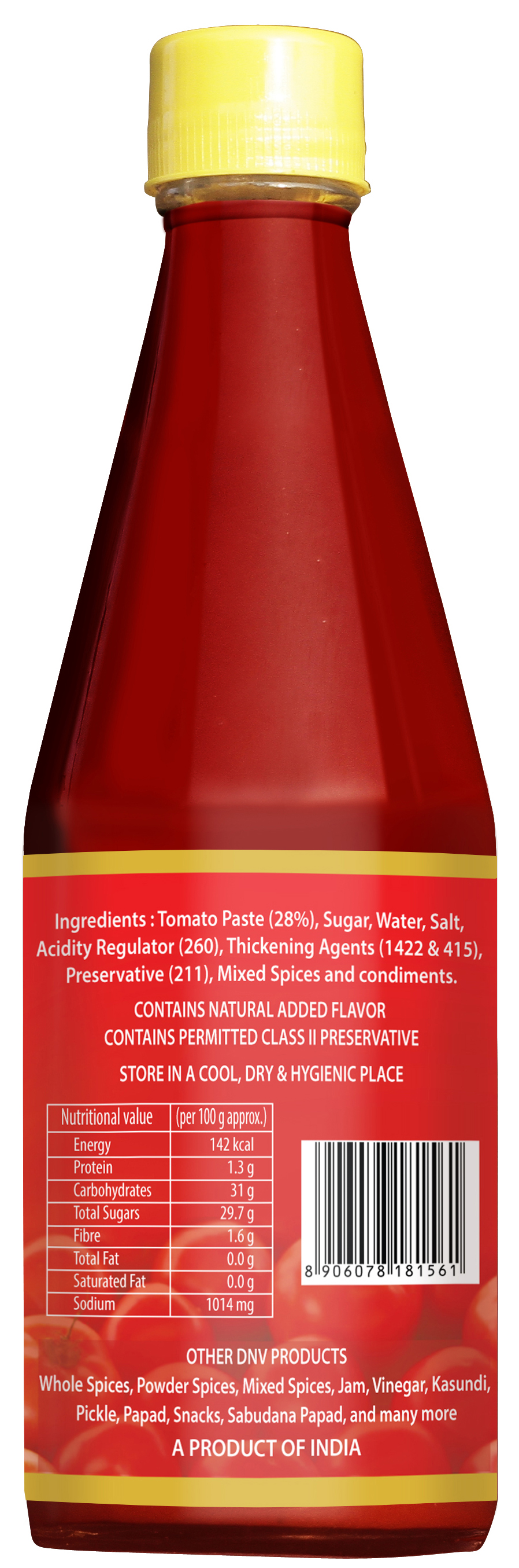 DNV Foods Masala Tomato Ketchup, 500 gm view 2