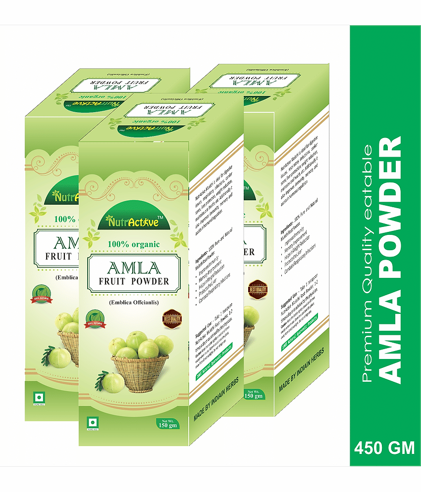 Nutractive 100% Seedless Amla (Indian Gooseberry) Powder 450 Gm Pack of 3