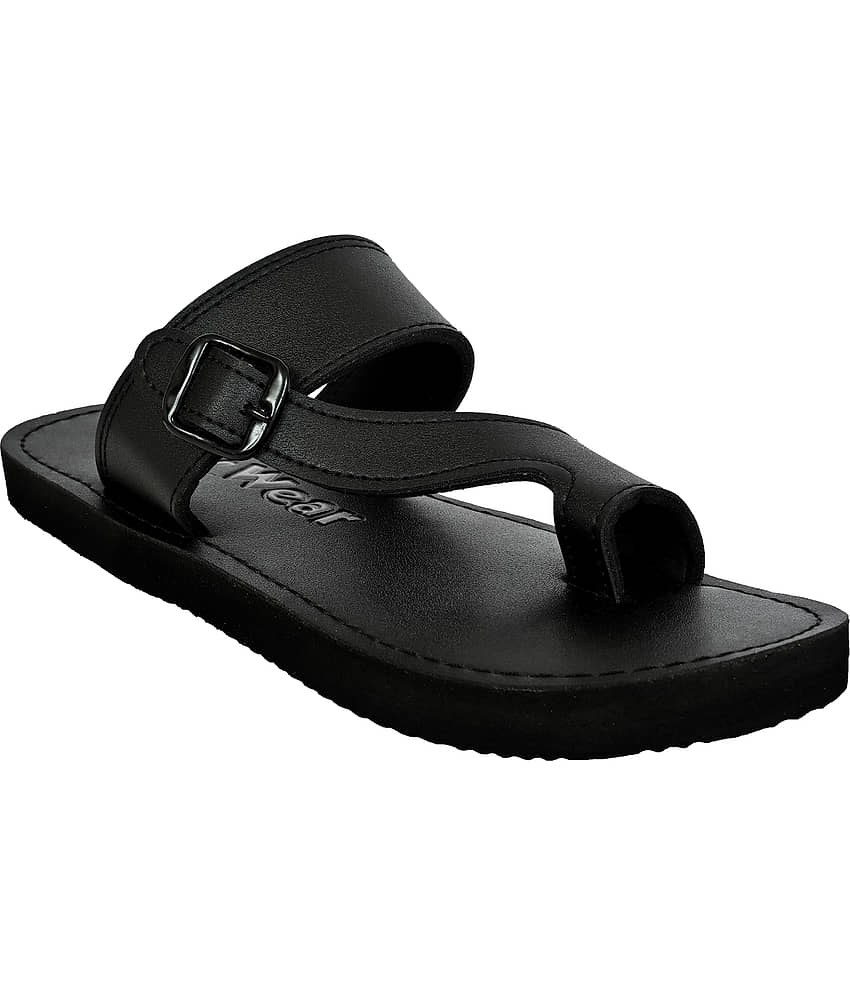 Cozy Wear Black Men's Leather Slipper view 2