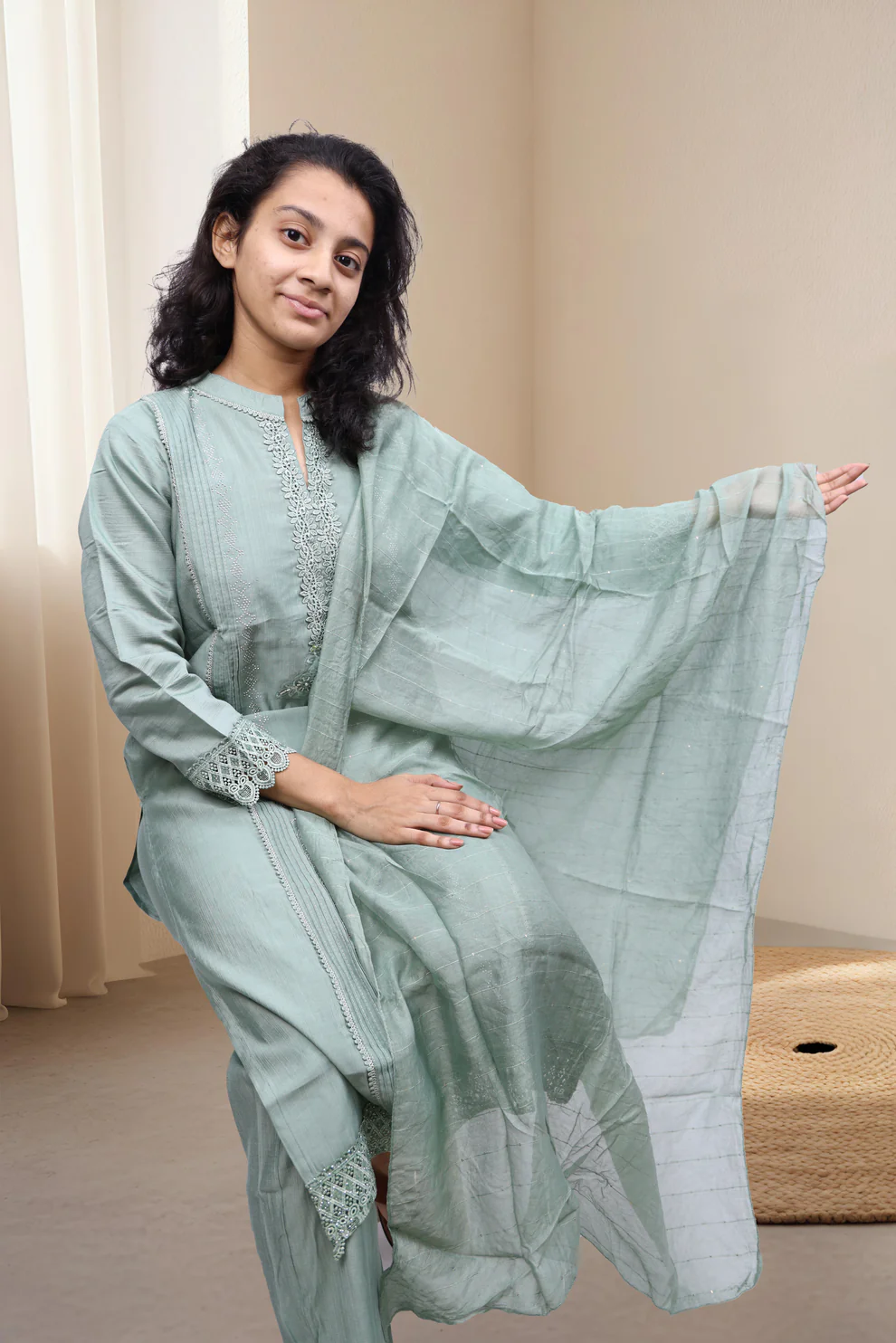 PickCell Heavy Embrodiary Work Kurti with Bottom & Dupatta view 2