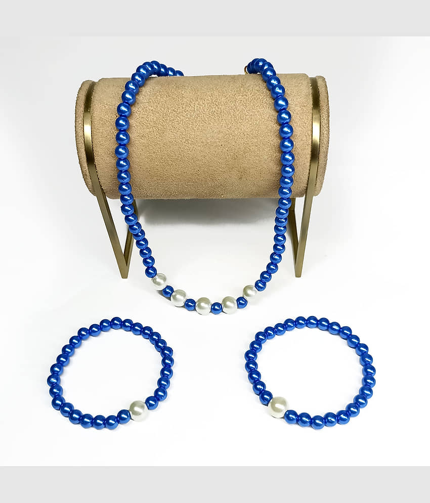 DAIVYA WELLNESS Blue Pearls Necklace ( Pack of 1 ) view 2